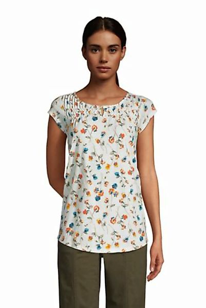 Shirt mit Biesen in Petite-Größe, Damen, Größe: S Petite, Elfenbein, Polyac günstig online kaufen