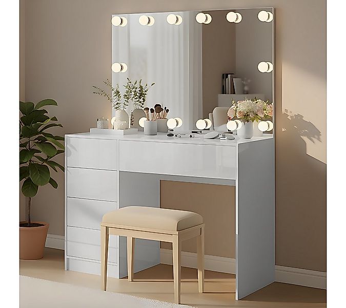 Bellamio Schreibtisch Livny mit 5 Schubladen beidseitig montierbar (mit Hol günstig online kaufen