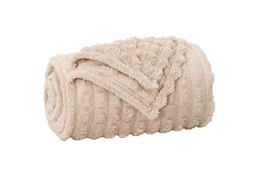 vidaXL Bettüberwurf Überwurfdecke Beige 150 x 130 cm Fleece günstig online kaufen