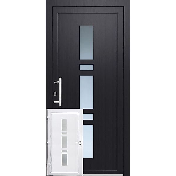 Kunststoff-Haustür 100 cm x 200 cm K017 Anschlag Links Anthrazit/Weiß günstig online kaufen