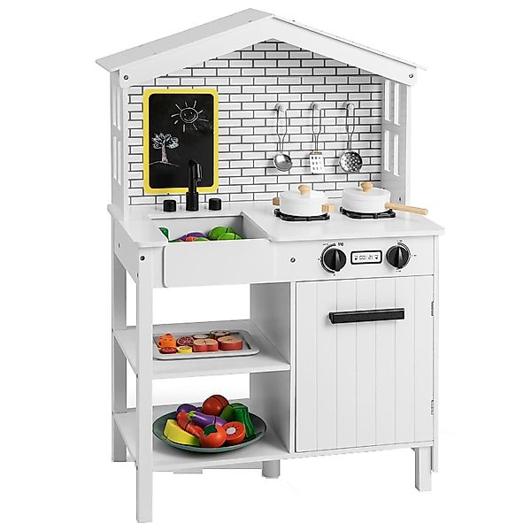 KOMFOTTEU Spielküche, mit Tafel, Herd, Wasserhahn günstig online kaufen