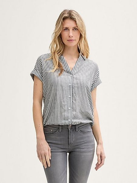 TOM TAILOR Kurzarmbluse Loose Fit Bluse mit Streifenmuster günstig online kaufen