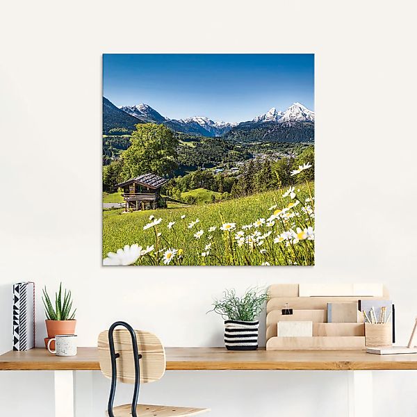 Artland Glasbild "Landschaft in den Bayerischen Alpen", Berge, (1 St.), in günstig online kaufen