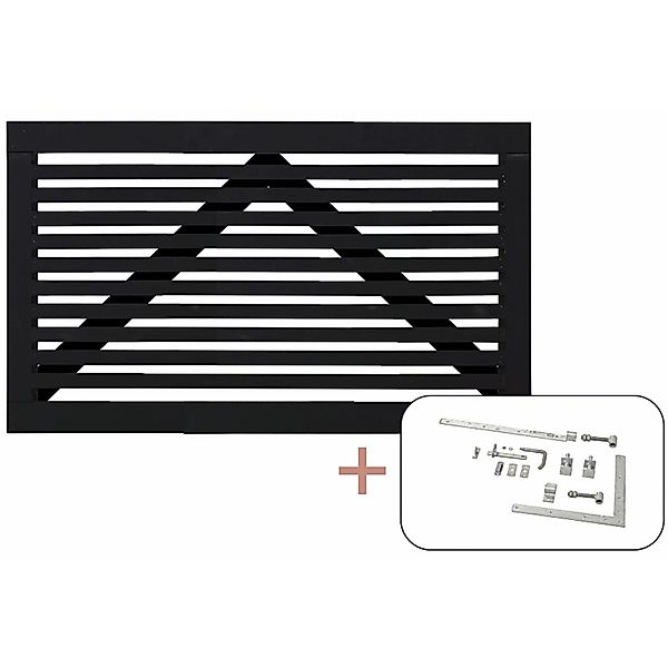 Einzeltor Tokyo Nadelholz Schwarz 150 cm x 90 cm günstig online kaufen