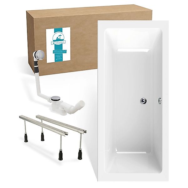 Calmwaters Duo-Badewanne Modern Plus 180x80 cm Set Wannenfuß & Ablaufgarnit günstig online kaufen