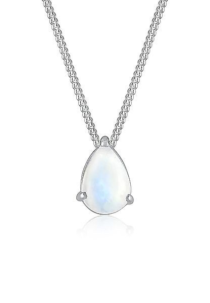 Elli Kette mit Anhänger Tropfen Mondstein Edelstein 925 Silber, Tropfen günstig online kaufen