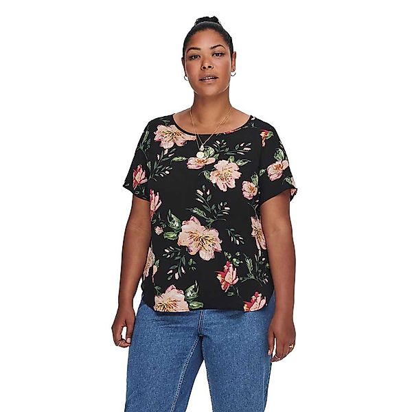 Only Vica Kurzarm T-shirt 50 Black / Aop Jasmin Flowers günstig online kaufen