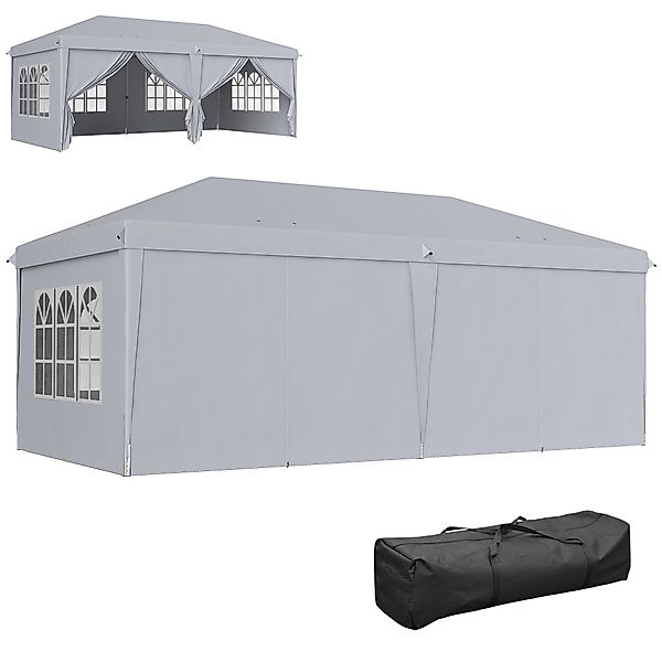 Outsunny Popup-Gartenpavillon 6 x 3 m Outdoor-Pavillon Faltbarer Pop-up-Pav günstig online kaufen