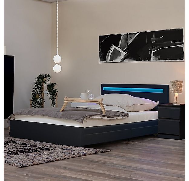 HOME DELUXE Bett Nube mit Schubladen 180 x 200 (inkl. Lattenrost), Polsterb günstig online kaufen