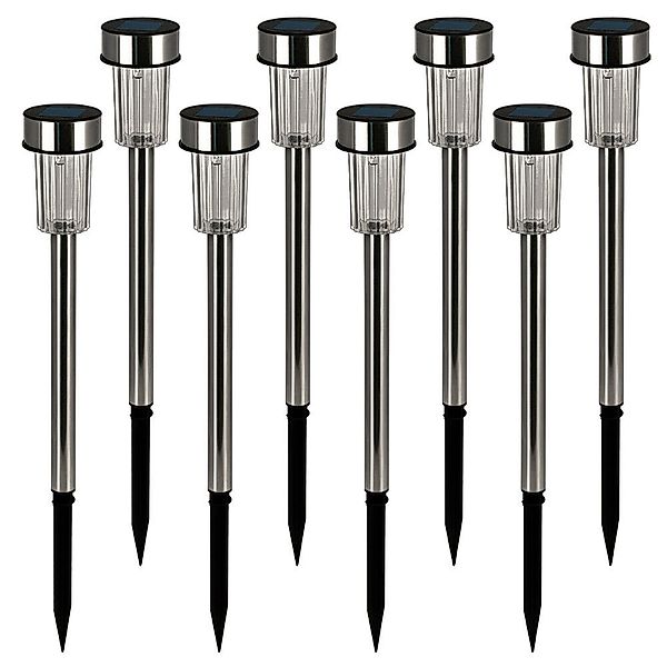 LED Solarleuchte 8er-Set Edelstahl 37cm günstig online kaufen