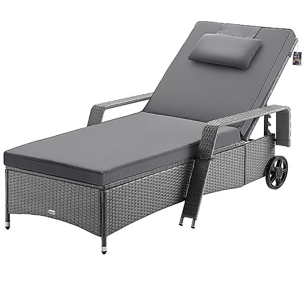 Casaria Gartenliege, 165kg Belastbar 7cm Auflage günstig online kaufen