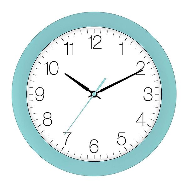 EUROTIME Funkwanduhr Funk-Wanduhr türkis-blau günstig online kaufen