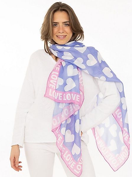 Zwillingsherz Schal "Classic Hearts", Herzmotiv, Schriftzug, transparent günstig online kaufen