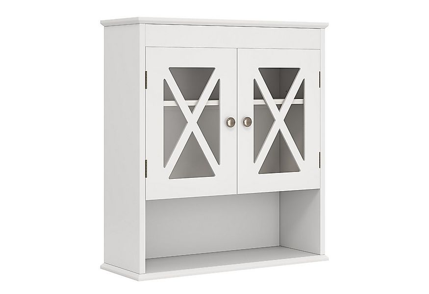 KOMFOTTEU Hängeschrank Badezimmerschrank mit verstellbarem Regal, 2 transpa günstig online kaufen