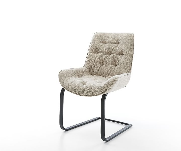 Freischwinger Taimi-Flex Webstoff Soft Beige Freischwinger flach Schwarz günstig online kaufen