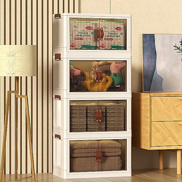Simloveve Aufbewahrungsbox Stapelbare Aufbewahrungsbox mit Deckel,Schrank günstig online kaufen