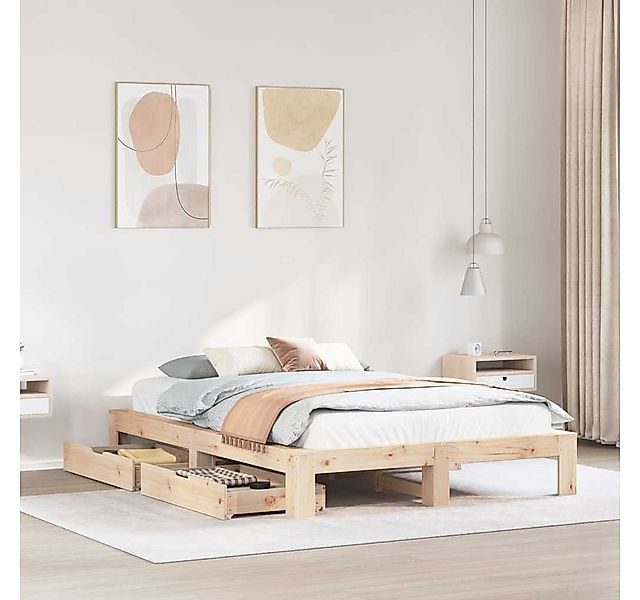 vidaXL Bett, Massivholzbett ohne Matratze 160x200 cm Kiefernholz günstig online kaufen