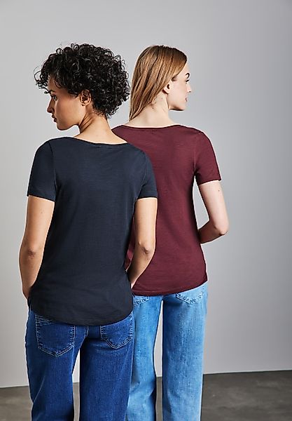 STREET ONE V-Shirt, im soften Baumwoll-Mix günstig online kaufen