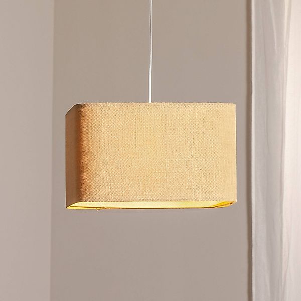 Hängeleuchte Kwadro, beige, 40 x 40 cm, Jutestoff günstig online kaufen
