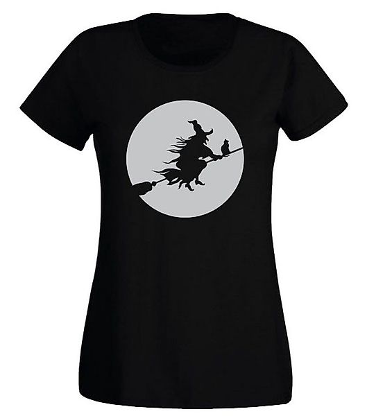 G-graphics T-Shirt Damen T-Shirt - Hexe auf dem Besen mit trendigem Frontpr günstig online kaufen