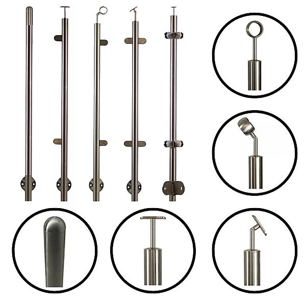 StahlFux Endpfosten Geländerpfosten Balkongeländer Wangenmontage, (Spar-Set günstig online kaufen