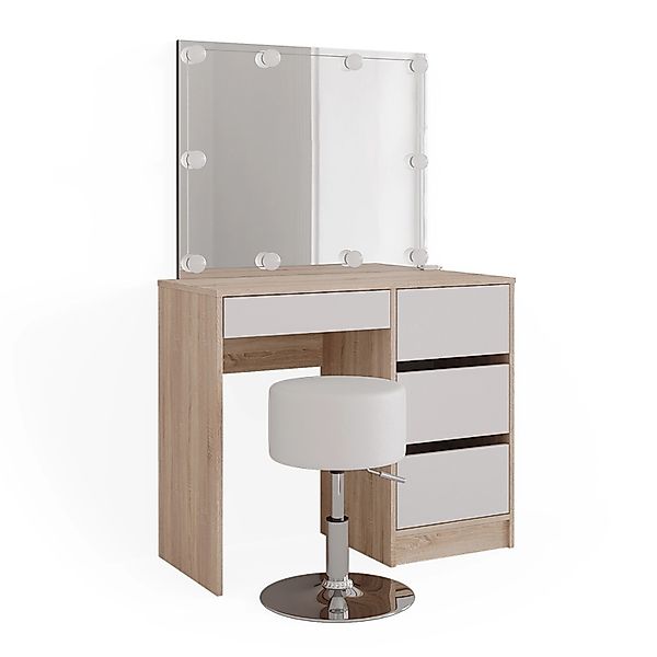Vicco Schminktisch Sherry, Sonoma/Weiß, 90 cm günstig online kaufen