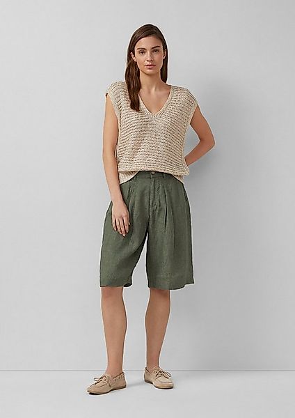 s.Oliver Shorts Hose Bermuda aus Leinen mit Bundfalten günstig online kaufen