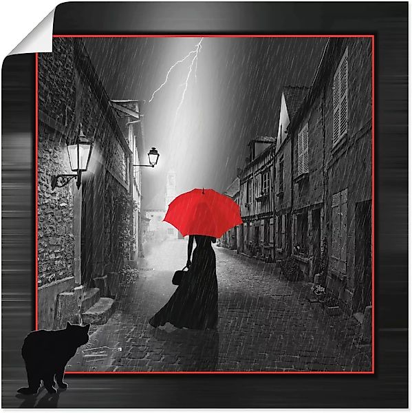Artland Wandbild "Die Frau mit dem roten Schirm 2", Frau, (1 St.), als Lein günstig online kaufen