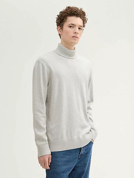 TOM TAILOR Denim Strickpullover Basic Rollkragenpullover mit Logo Stickerei günstig online kaufen