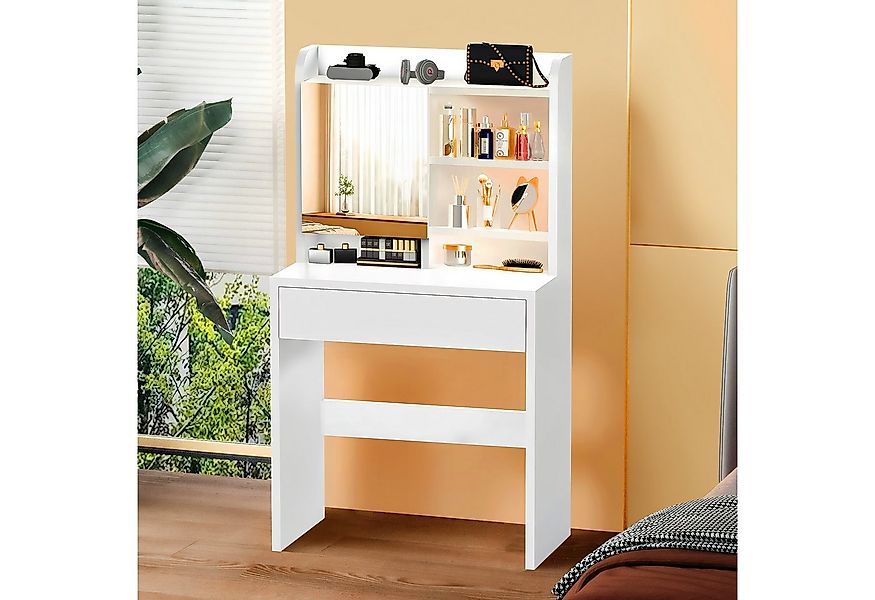 oyajia Schminktisch Frisiertisch mit Spiegel (verstellbare Ablagen), 1 Schu günstig online kaufen