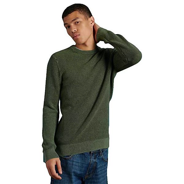 Superdry Academy Dyed Texture Pullover 3XL Washed Dark Olive Green günstig online kaufen