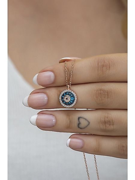 Nisan Kette und Anhänger Set, 925 Silber Damen-Halskette – Nazar Anhänger m günstig online kaufen