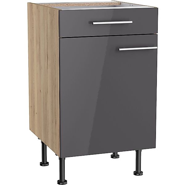 Optifit Küchen-Unterschrank Jonte984 50 cm x 87 cm x 58,4 cm Anthrazit-Wild günstig online kaufen
