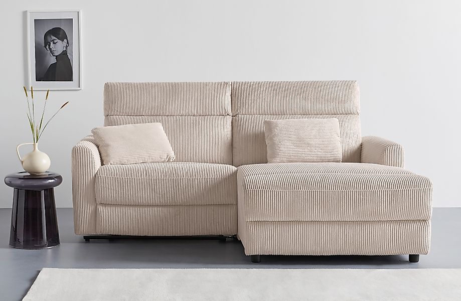 OTTO home Ecksofa »JENNA, L-Form, 209cm, manuelle u. elektrische Funktion, günstig online kaufen