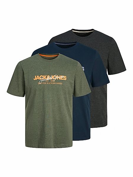 Jack & Jones Kurzarmshirt "JJALVIS TEE SS CREW NECK 3PK MP", (Packung, 3 tl günstig online kaufen