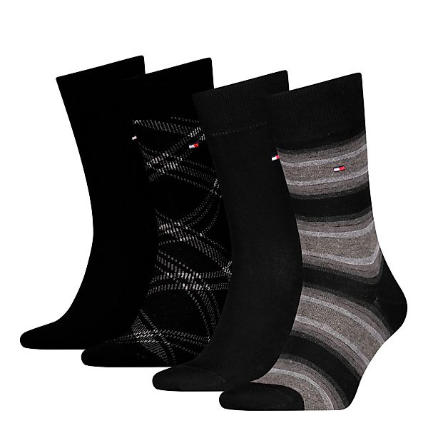 Tommy Hilfiger Socken "TH MEN SOCK 4P STRIPE & CHECK ECOM", (4er Pack) günstig online kaufen