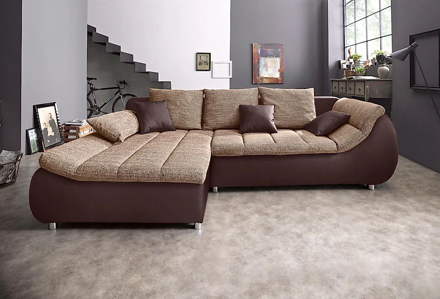 INOSIGN Ecksofa "Imola, bequem, aktuelle Steppung im Sitz, L-Form, Breite 2 günstig online kaufen