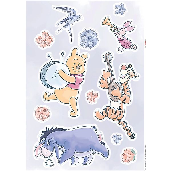 Komar Deko-Sticker Winnie Pooh Flowers 50 x 70 cm gerollt günstig online kaufen