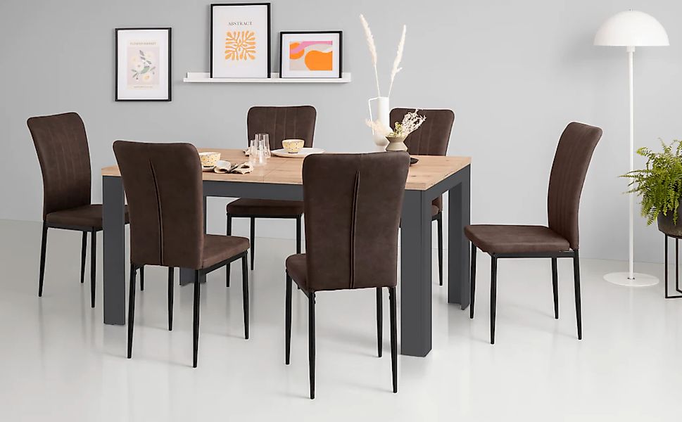 Home affaire Essgruppe "Bergamo", (Set, 7 tlg.), 7-tlg. Essgruppe mit auszi günstig online kaufen