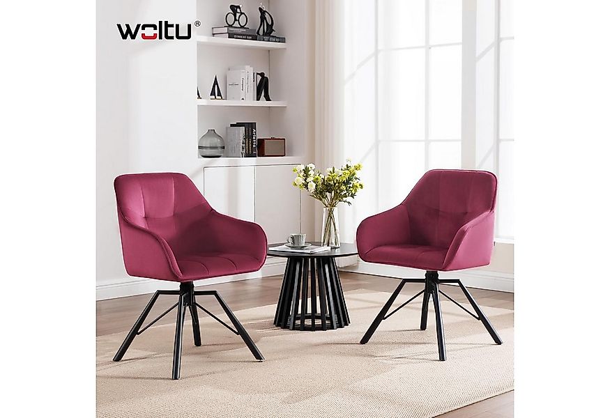 Woltu Polsterstuhl (2 St), drehbar Esszimmerstuhl mit Armlehnen Rückenlehne günstig online kaufen