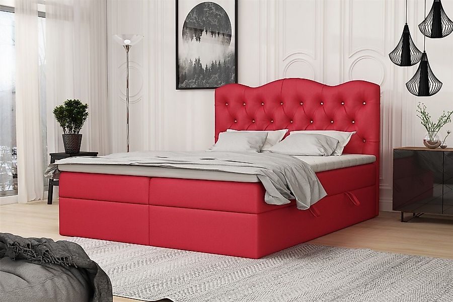 Fun Möbel Boxbett Schlafzimmerbett LODOS (inkl. Topper und Bettkästen, Kuns günstig online kaufen