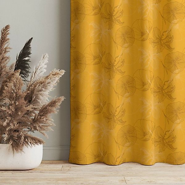 Vorhang Blüten Mix - Warmes Gelb günstig online kaufen