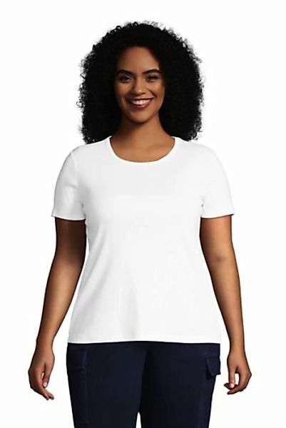 Kurzarm-Rippshirt mit Rundhalsausschnitt in großen Größen, Damen, Größe: 48 günstig online kaufen