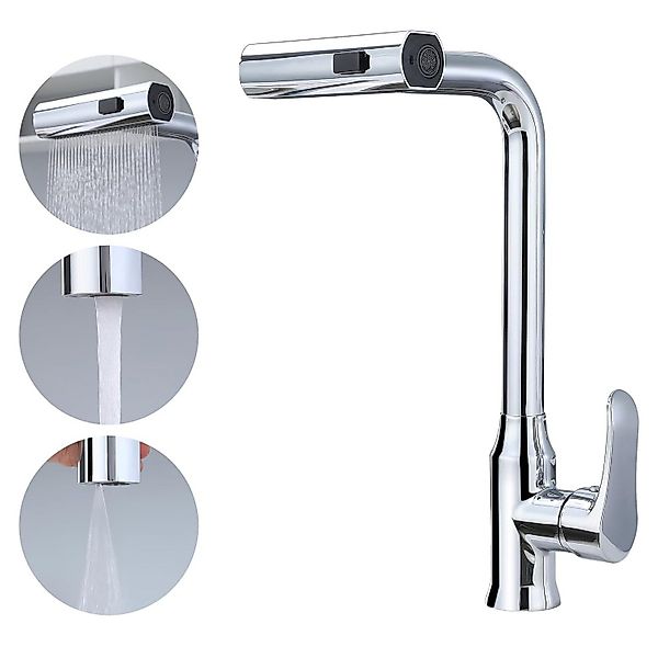 OKWISH Küchenarmatur Wasserhahn Spültischarmatur Küche Ausziehbar günstig online kaufen