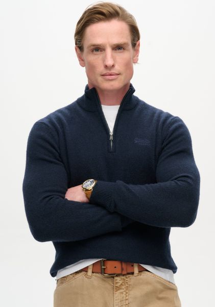 Superdry Strickpullover ESSENTIAL EMB KNIT HALF günstig online kaufen