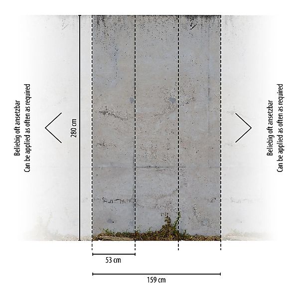 Livingwalls Fototapete Beton-Optik Grau und Grün 159 x 280 cm AS-392551 günstig online kaufen