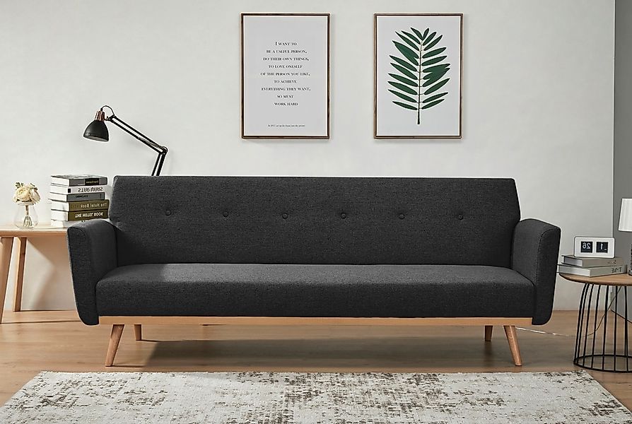 SalesFever Schlafsofa, Knopfheftung an der Rückenfläche günstig online kaufen