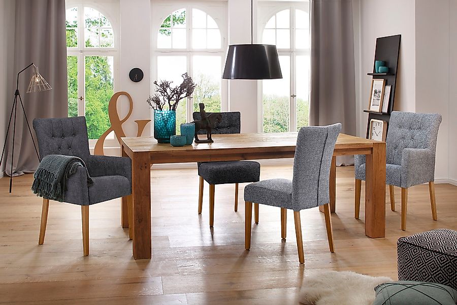 Home affaire Polsterstuhl "Queen" (Set) 2 Stk.Esszimmerstuhl mit Knopfheftu günstig online kaufen