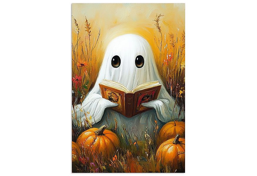 MuchoWow Poster Halloween - Geist - Herbst - Kürbis - Blumen - Natur, (1 St günstig online kaufen