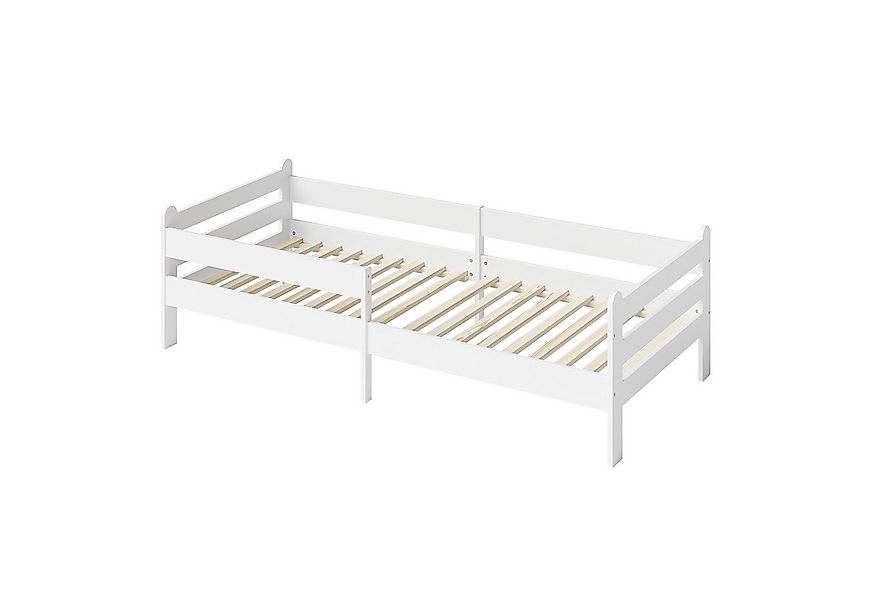 Bellabino Kinderbett Kuru 90x200 cm (weiß, integriertes Lattenrost und Raus günstig online kaufen
